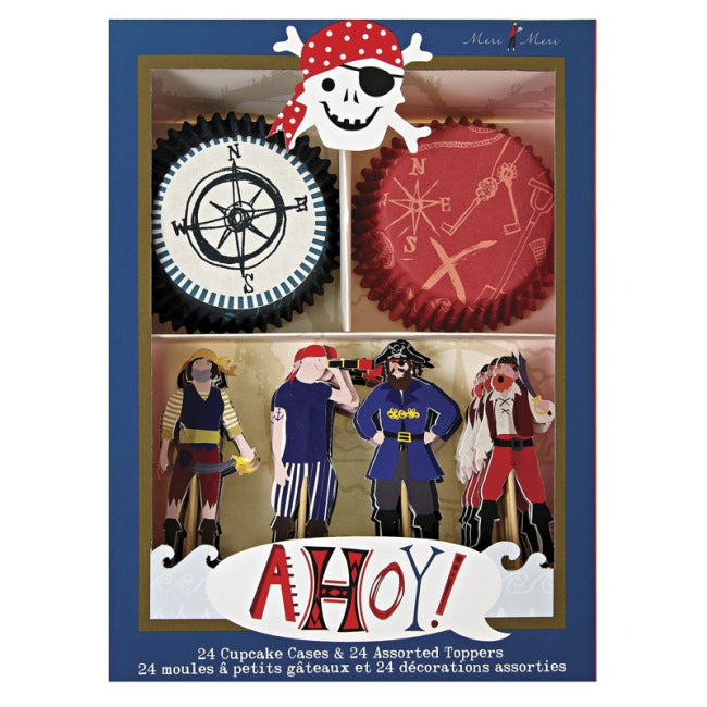 Ahoy There Pirate Cupcake Kit - Kit for 24 pieces