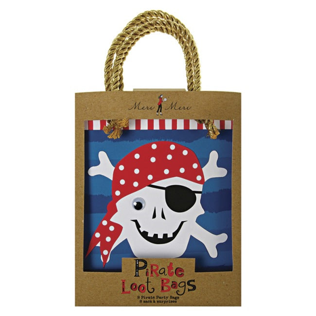 Ahoy There Pirate Party Favor Bag - Pack of 8