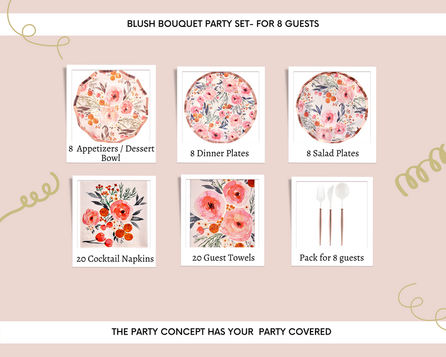 Blush Bouquet Set - Party of 8