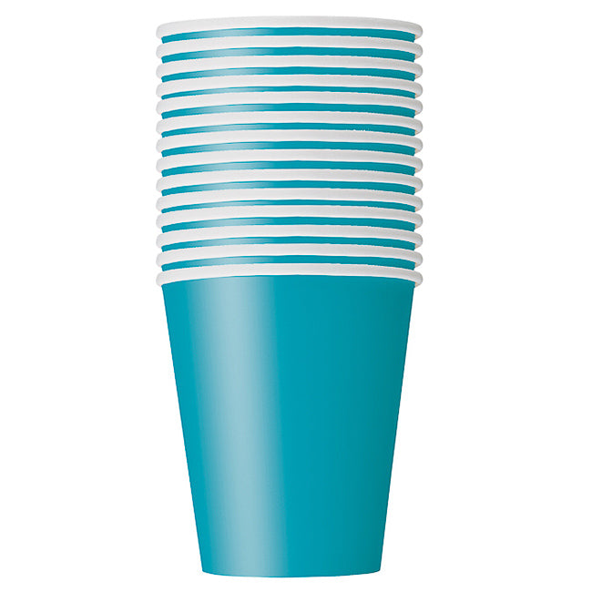 Caribbean Teal Cups - Pack of 14