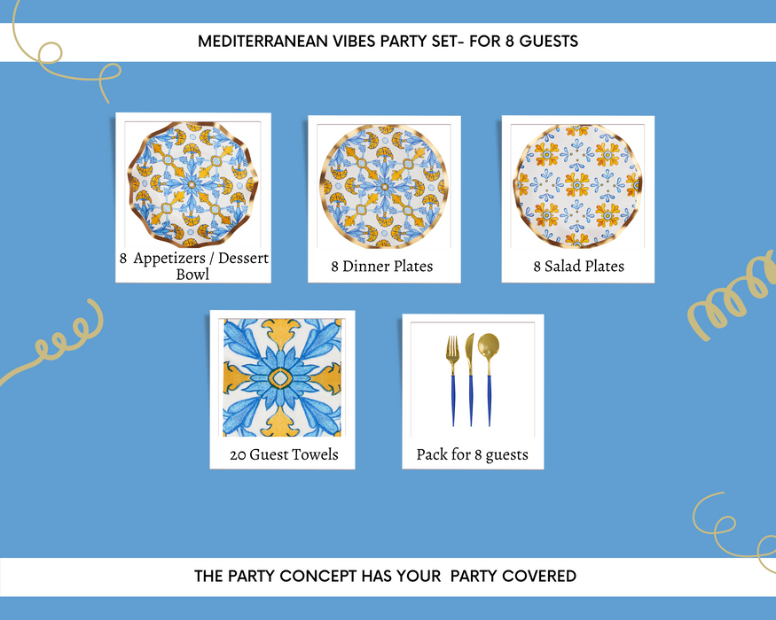 Mediterranean Vibes Set - Party of 8