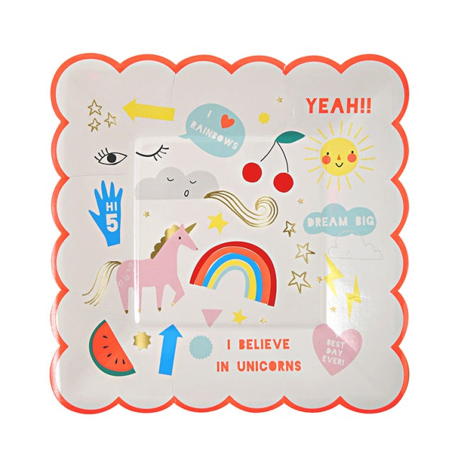 Unicorn Small Plate - Pack of 8