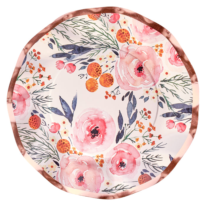 Blush Bouquet Wavy Salad  Plate - Pack of 8