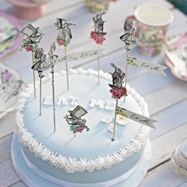 Truly Alice Pick Set / Cake Topper - Pack of 12