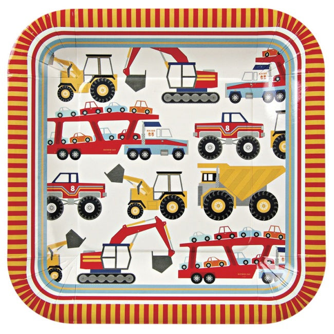 Big Rig Large Square Plates - Pack of 12